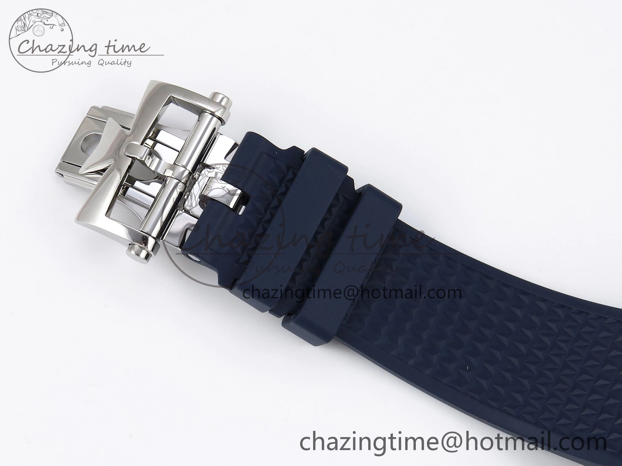 Overseas 4500V SS MKSF 1:1 Best Edition Blue Dial on Blue Rubber Strap A5100