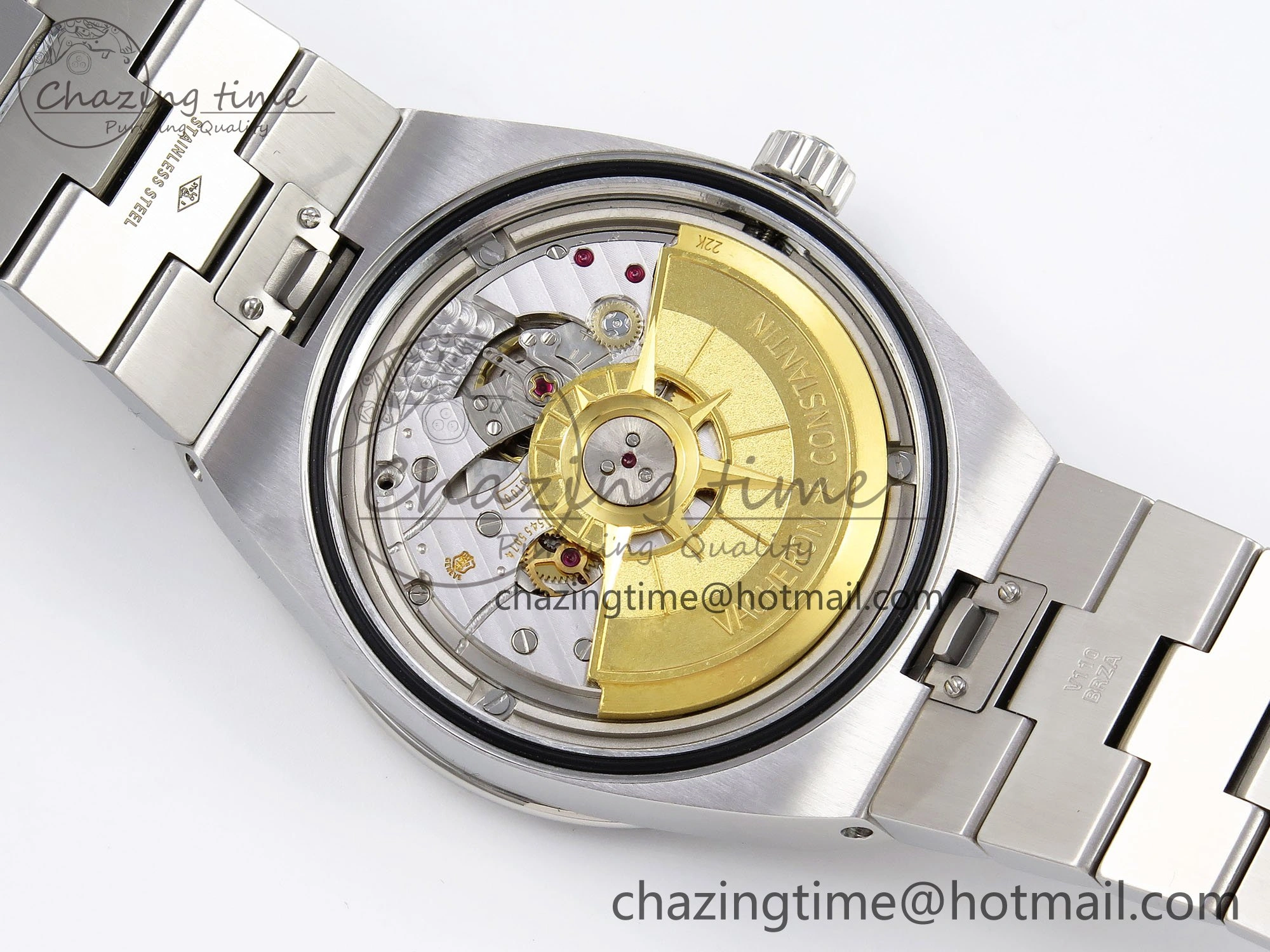 Overseas 4500V SS MKSF 1:1 Best Edition Blue Dial on SS Bracelet A5100