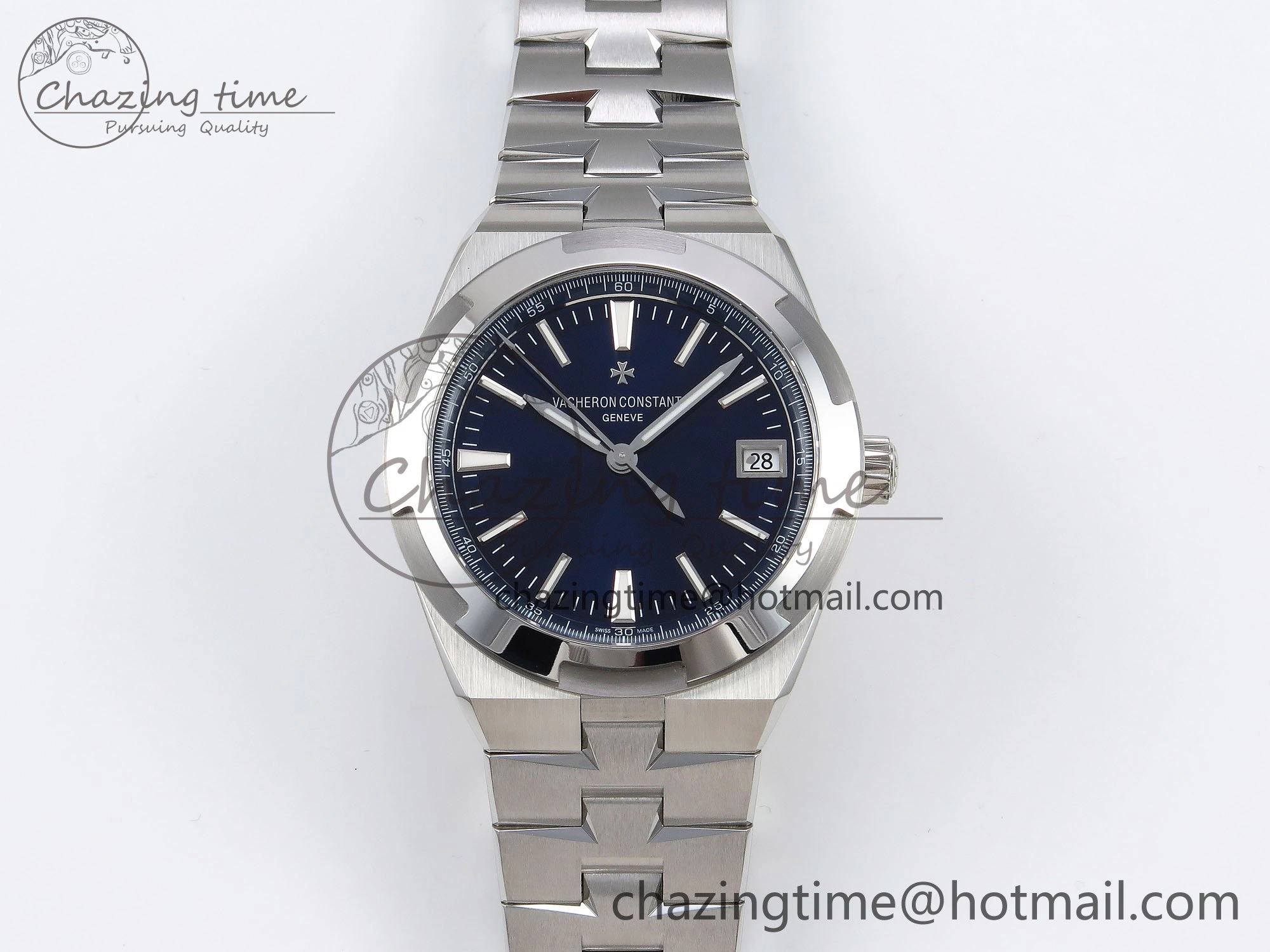 Overseas 4500V SS MKSF 1:1 Best Edition Blue Dial on SS Bracelet A5100