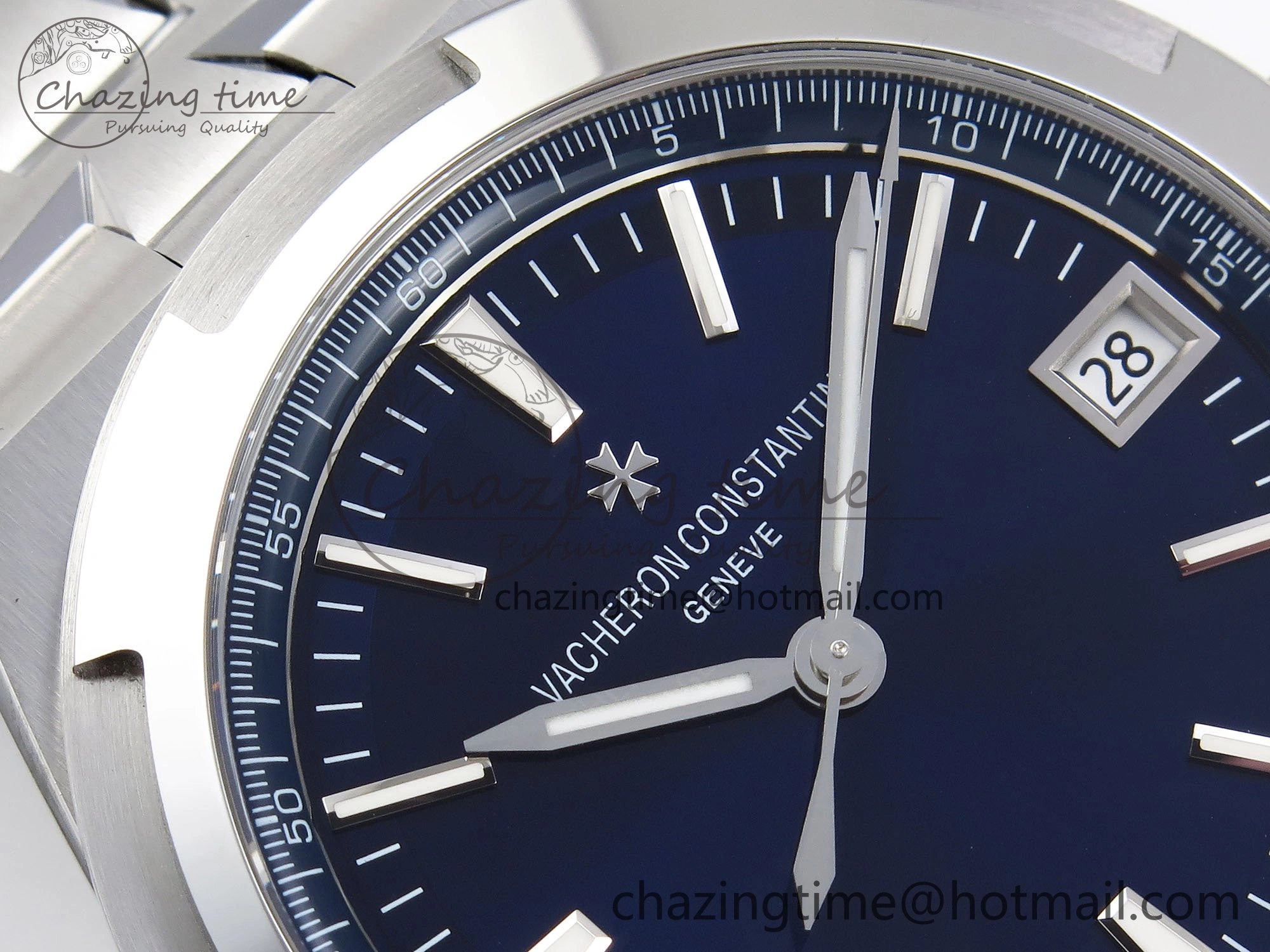Overseas 4500V SS MKSF 1:1 Best Edition Blue Dial on SS Bracelet A5100