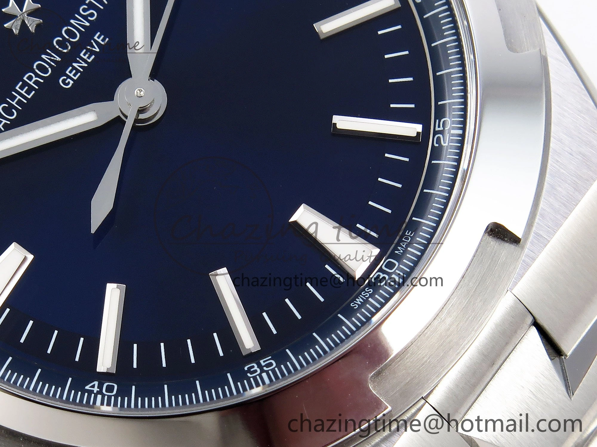 Overseas 4500V SS MKSF 1:1 Best Edition Blue Dial on SS Bracelet A5100