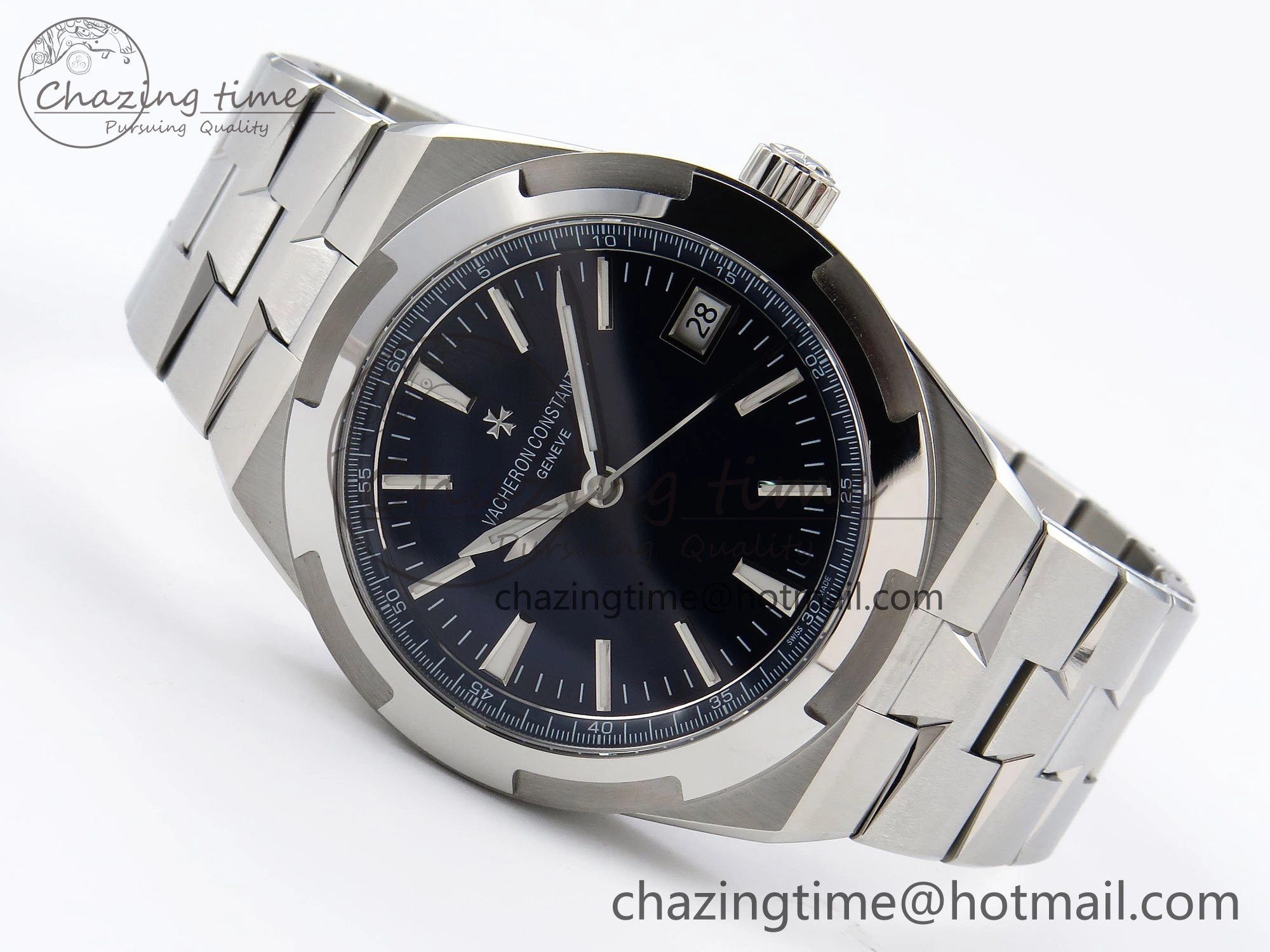 Overseas 4500V SS MKSF 1:1 Best Edition Blue Dial on SS Bracelet A5100