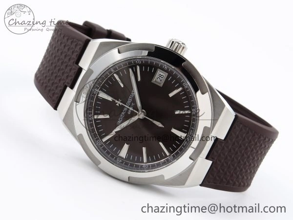 Overseas 4500V SS MKSF 1:1 Best Edition Brown Dial on Brown Rubber Strap A5100
