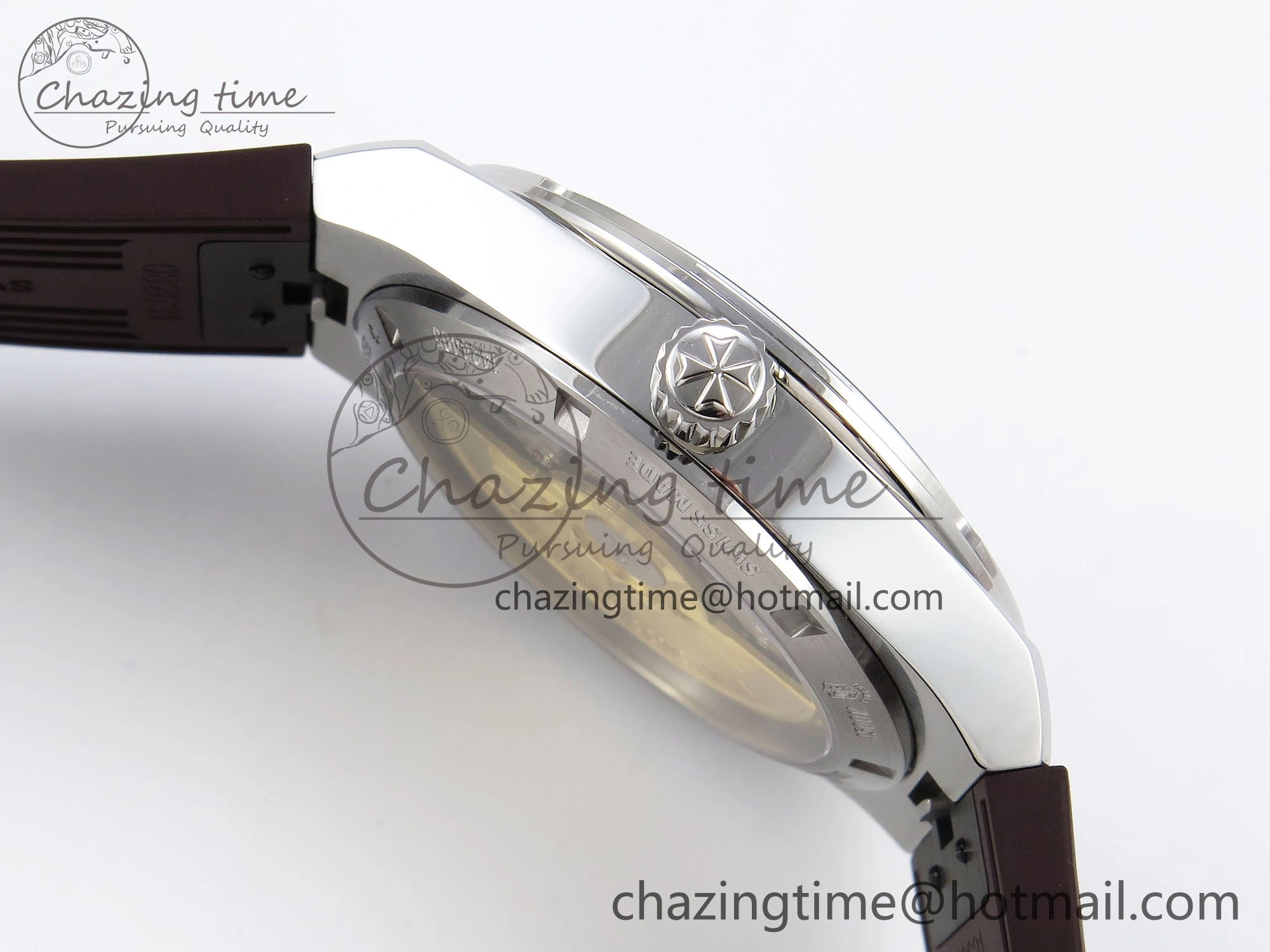 Overseas 4500V SS MKSF 1:1 Best Edition Brown Dial on Brown Rubber Strap A5100