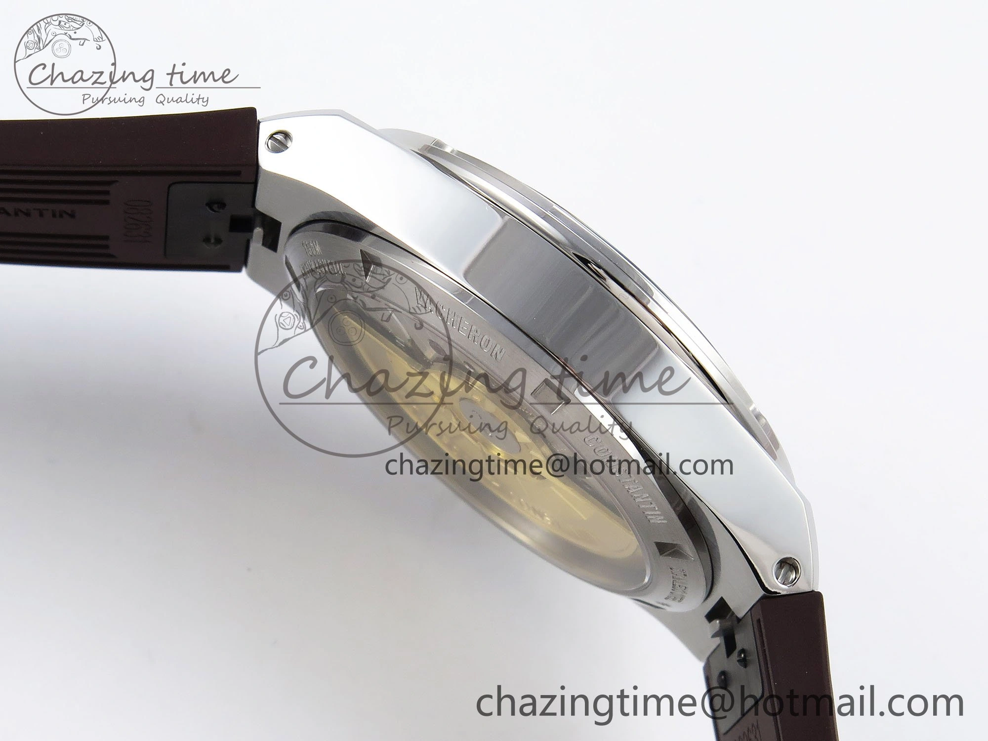 Overseas 4500V SS MKSF 1:1 Best Edition Brown Dial on Brown Rubber Strap A5100