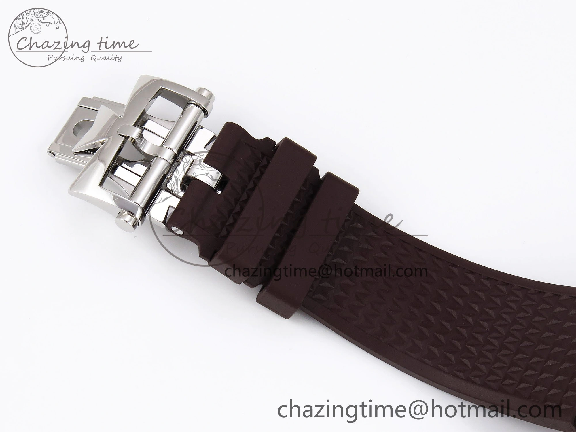 Overseas 4500V SS MKSF 1:1 Best Edition Brown Dial on Brown Rubber Strap A5100