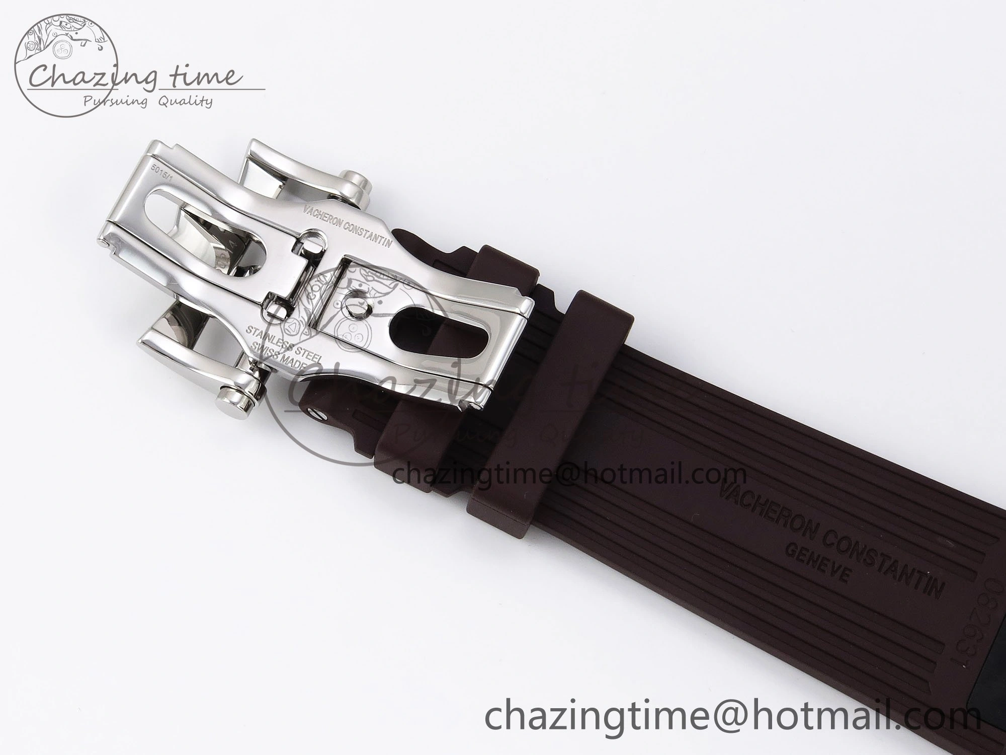 Overseas 4500V SS MKSF 1:1 Best Edition Brown Dial on Brown Rubber Strap A5100