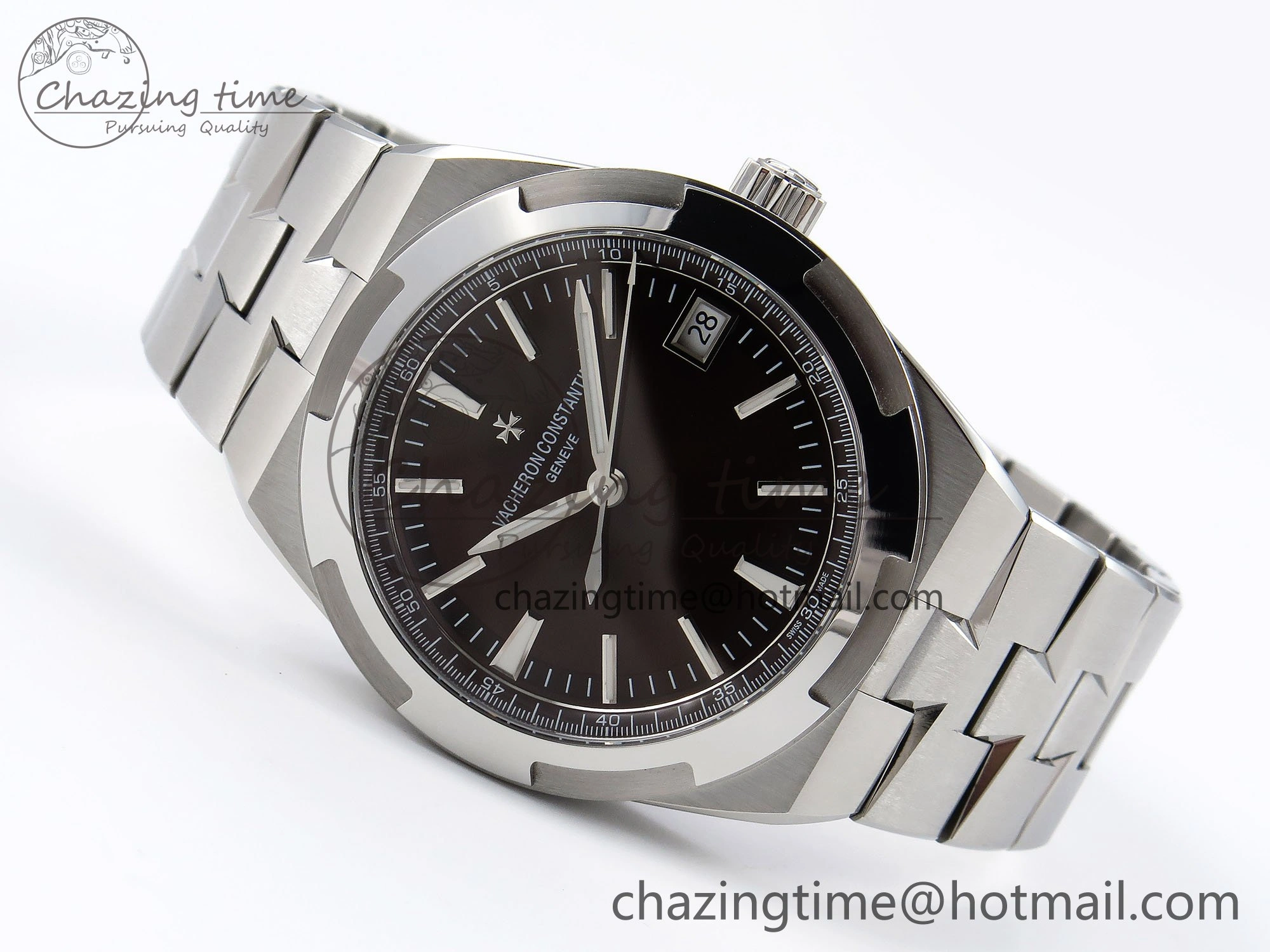 Overseas 4500V SS MKSF 1:1 Best Edition Brown Dial on SS Bracelet A5100