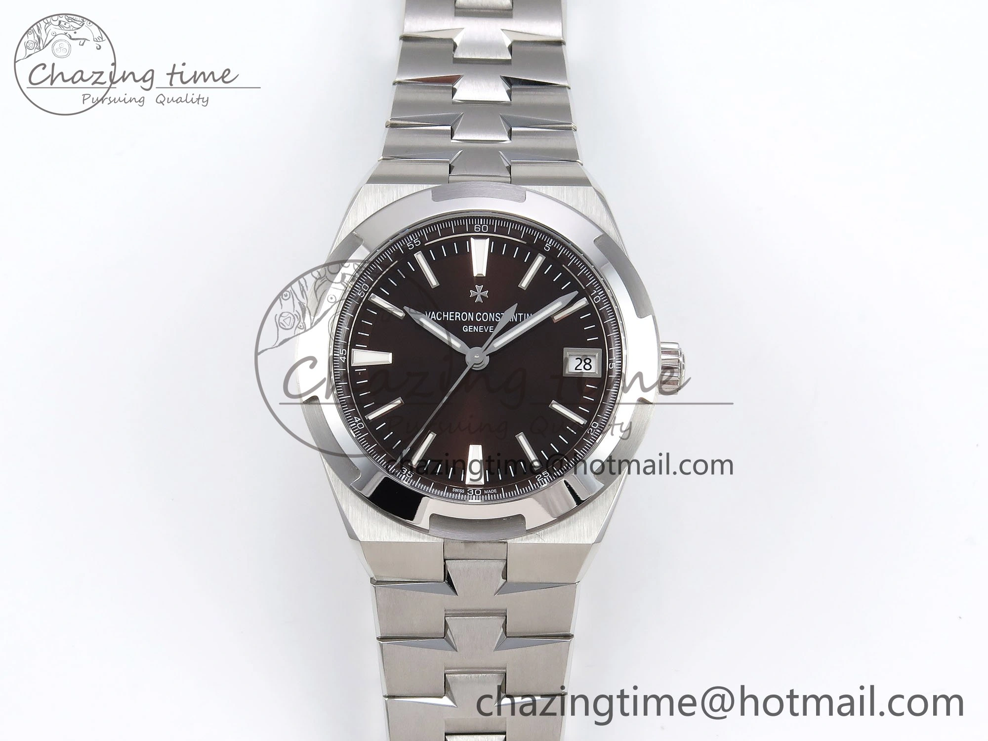 Overseas 4500V SS MKSF 1:1 Best Edition Brown Dial on SS Bracelet A5100