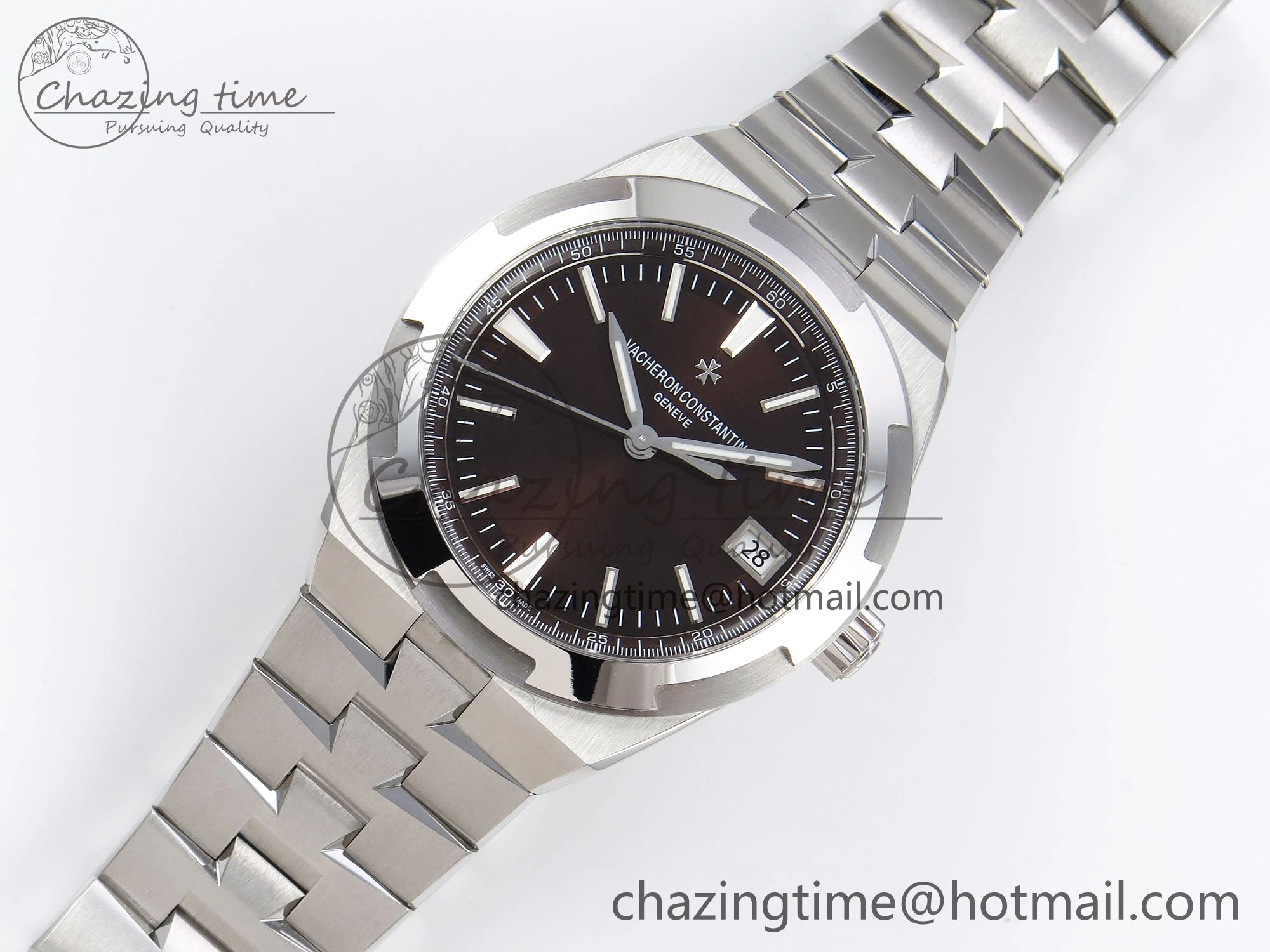 Overseas 4500V SS MKSF 1:1 Best Edition Brown Dial on SS Bracelet A5100