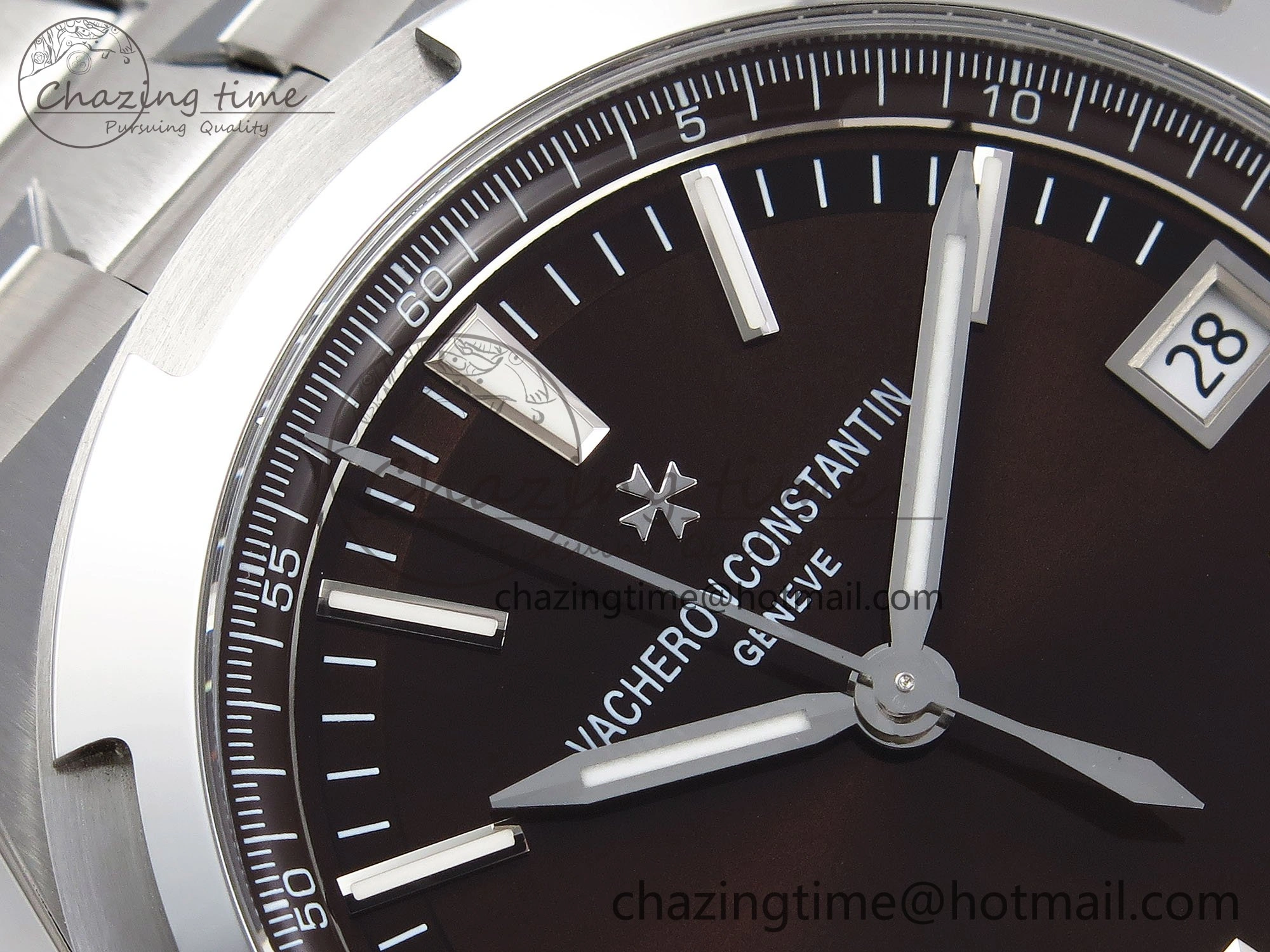 Overseas 4500V SS MKSF 1:1 Best Edition Brown Dial on SS Bracelet A5100