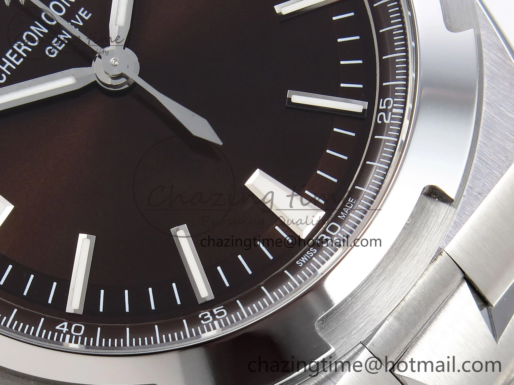 Overseas 4500V SS MKSF 1:1 Best Edition Brown Dial on SS Bracelet A5100