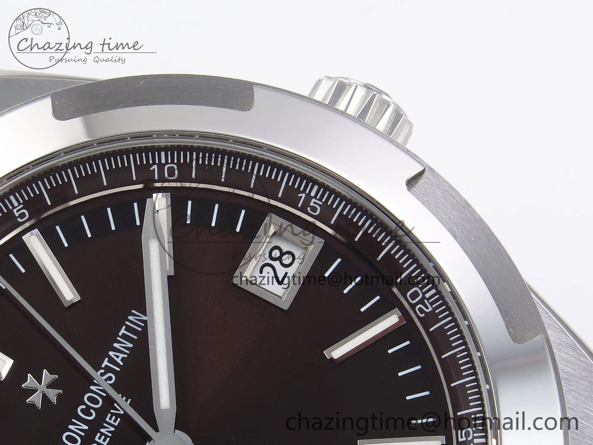 Overseas 4500V SS MKSF 1:1 Best Edition Brown Dial on SS Bracelet A5100