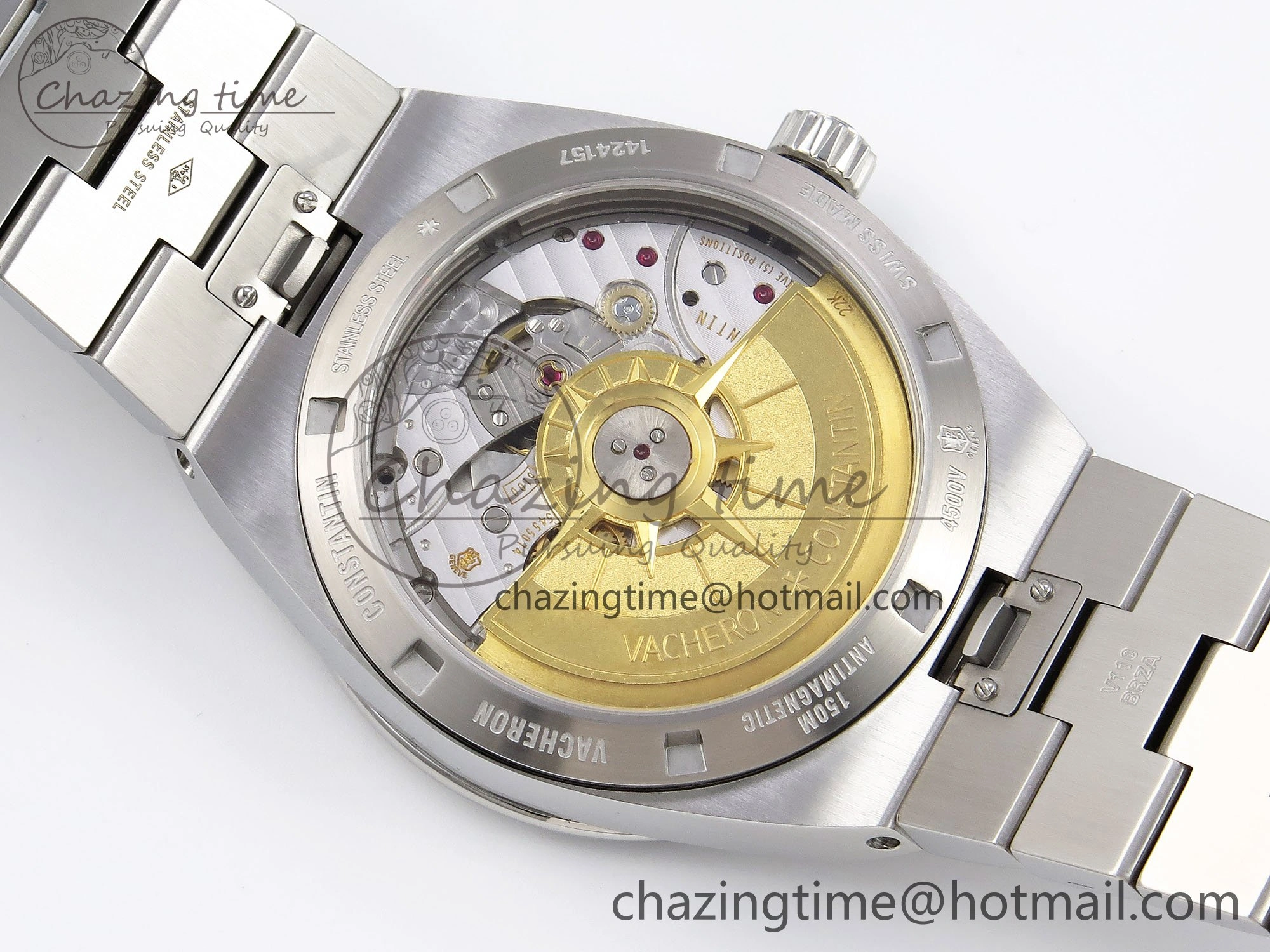 Overseas 4500V SS MKSF 1:1 Best Edition Brown Dial on SS Bracelet A5100