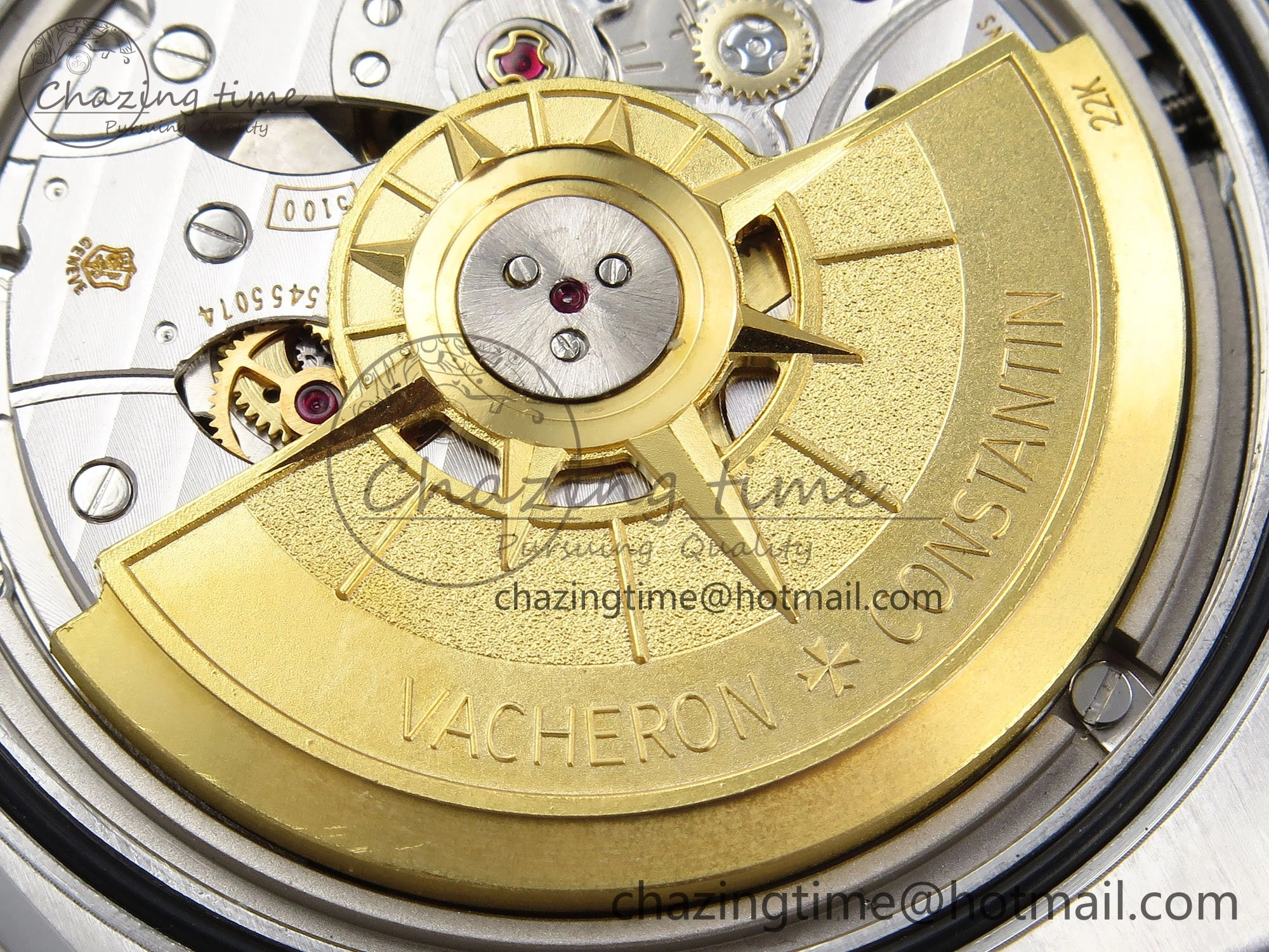 Overseas 4500V SS MKSF 1:1 Best Edition Green Dial on SS Bracelet A5100