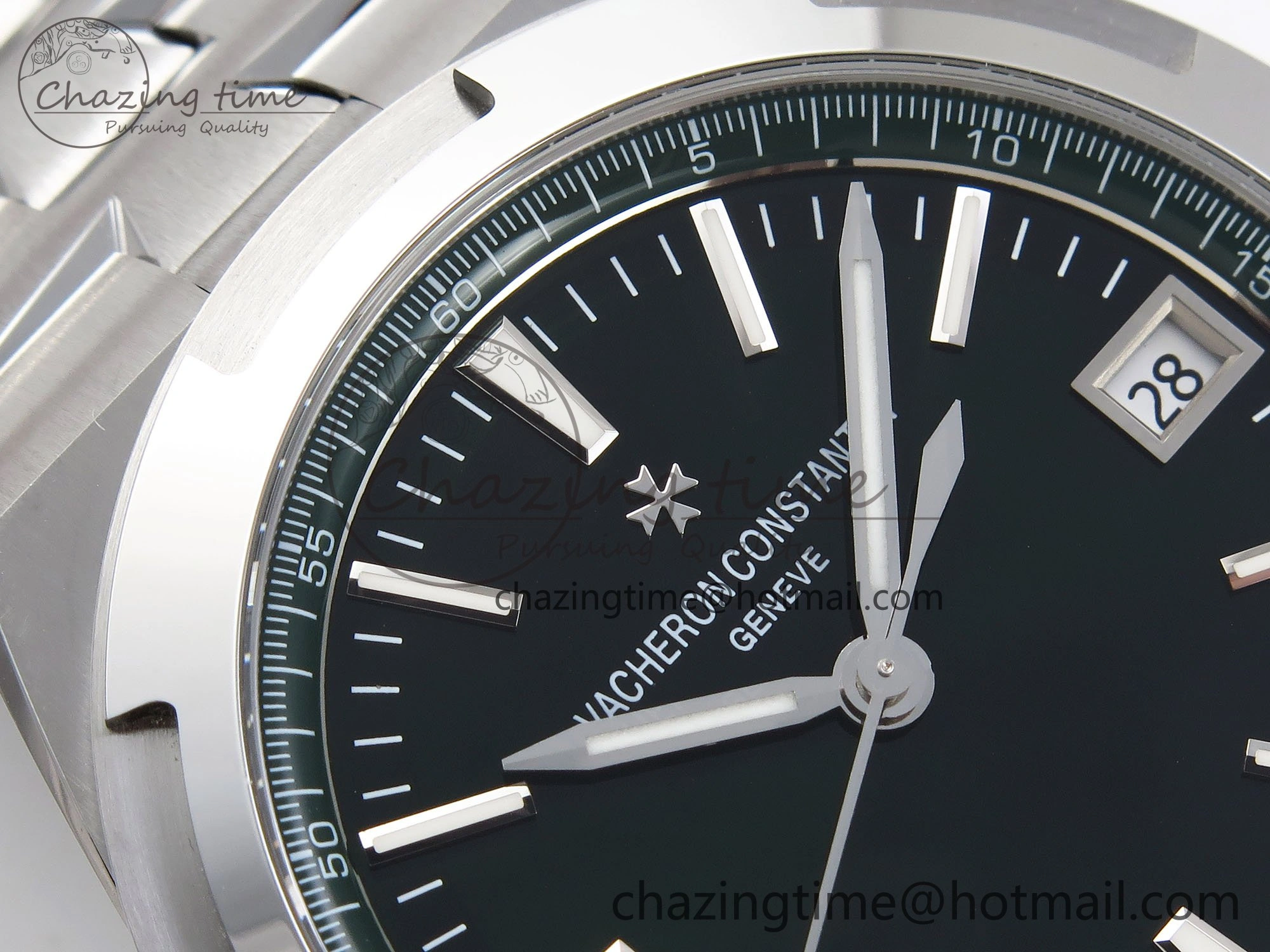 Overseas 4500V SS MKSF 1:1 Best Edition Green Dial on SS Bracelet A5100
