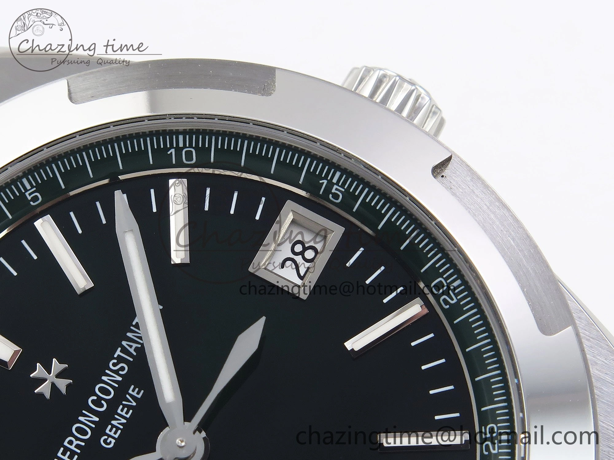 Overseas 4500V SS MKSF 1:1 Best Edition Green Dial on SS Bracelet A5100