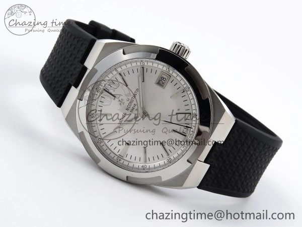 Overseas 4500V SS MKSF 1:1 Best Edition White Dial on Black Rubber Strap A5100