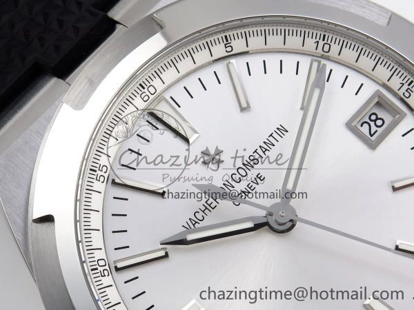 Overseas 4500V SS MKSF 1:1 Best Edition White Dial on Black Rubber Strap A5100