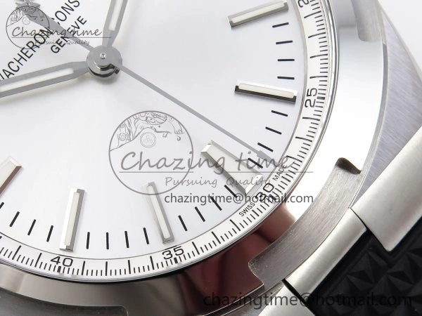 Overseas 4500V SS MKSF 1:1 Best Edition White Dial on Black Rubber Strap A5100