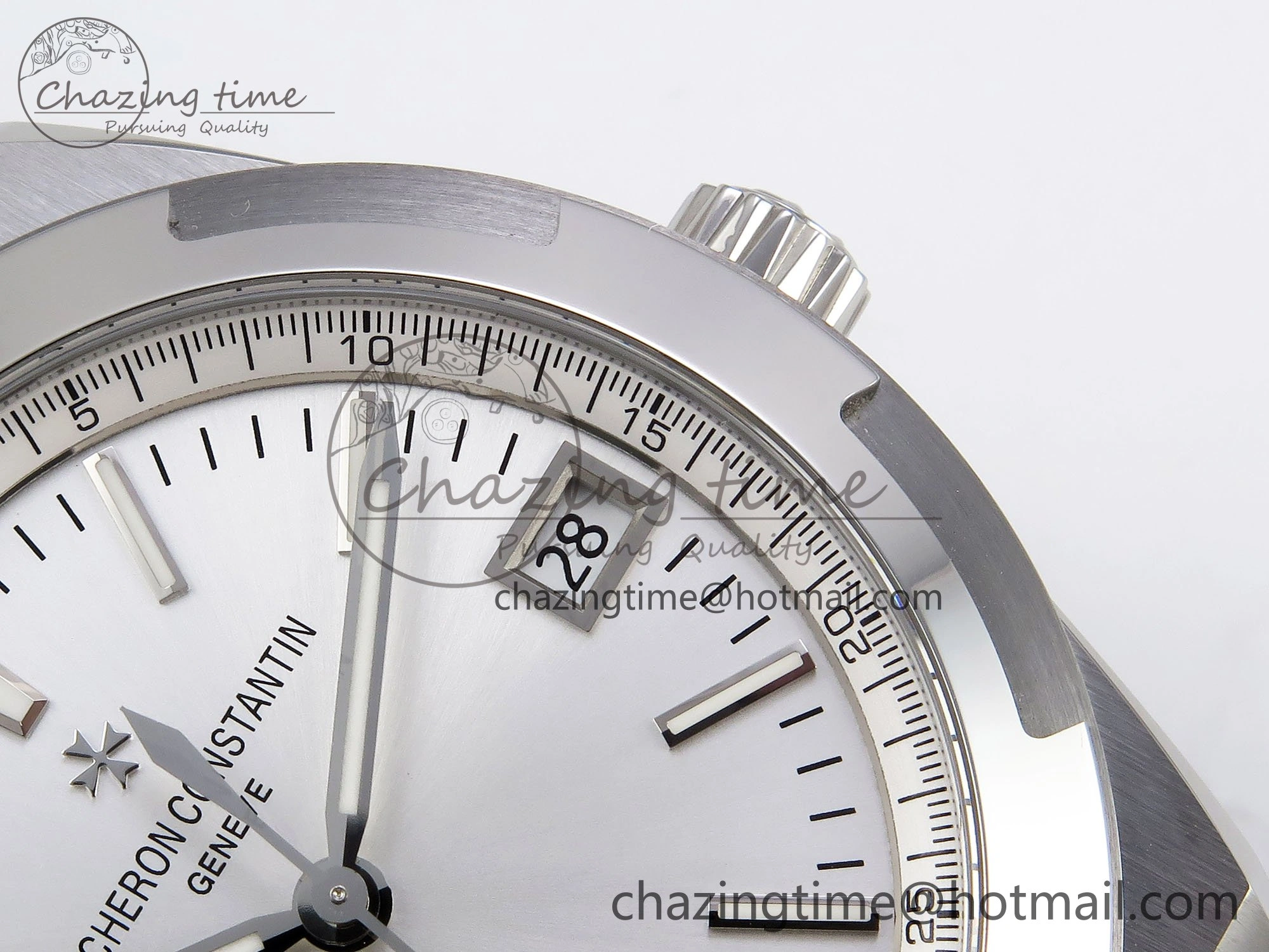 Overseas 4500V SS MKSF 1:1 Best Edition White Dial on Black Rubber Strap A5100
