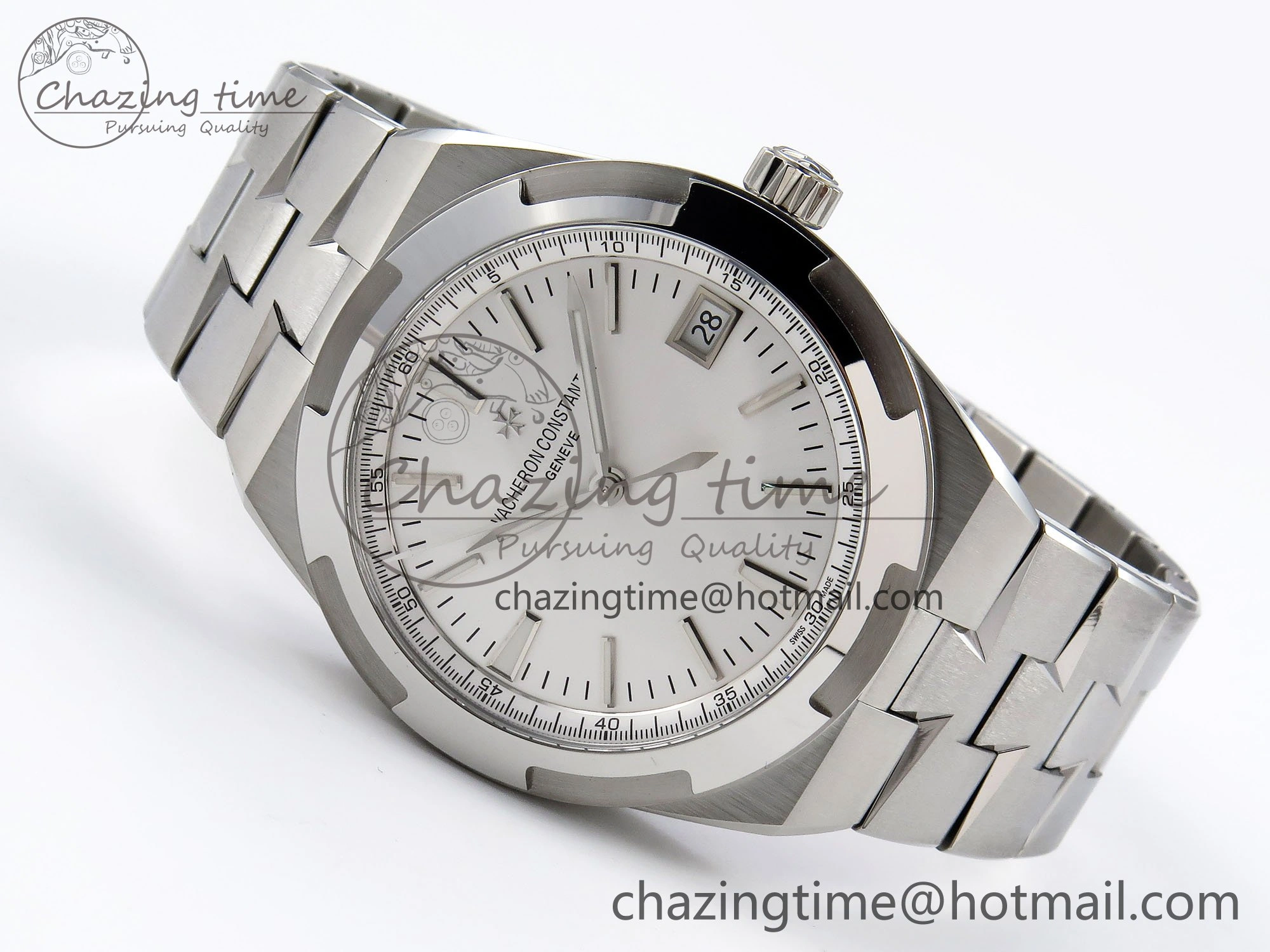 Overseas 4500V SS MKSF 1:1 Best Edition White Dial on SS Bracelet A5100