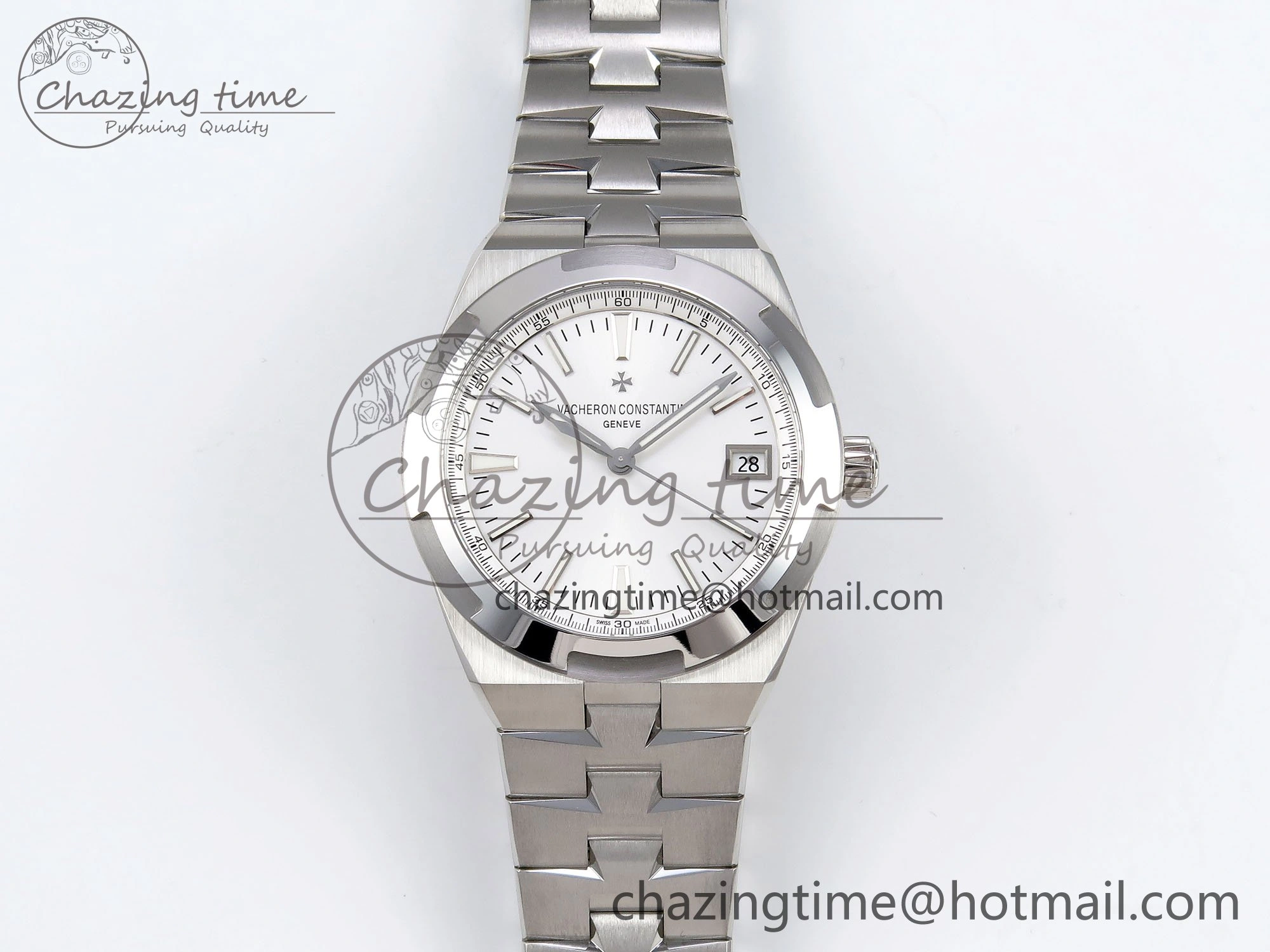 Overseas 4500V SS MKSF 1:1 Best Edition White Dial on SS Bracelet A5100