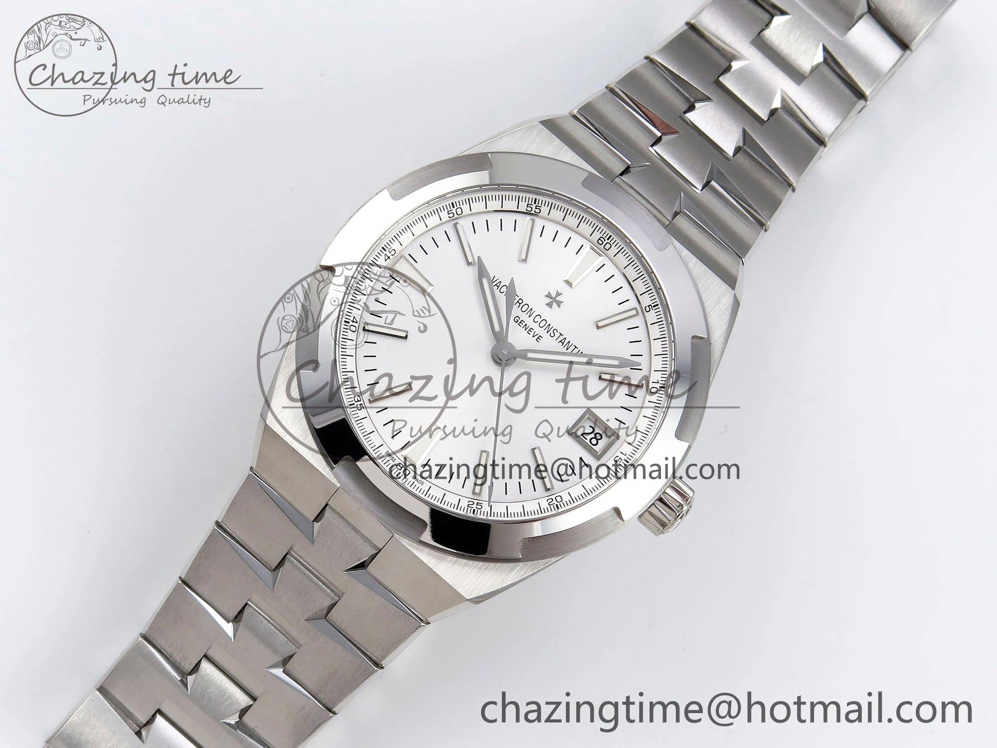 Overseas 4500V SS MKSF 1:1 Best Edition White Dial on SS Bracelet A5100