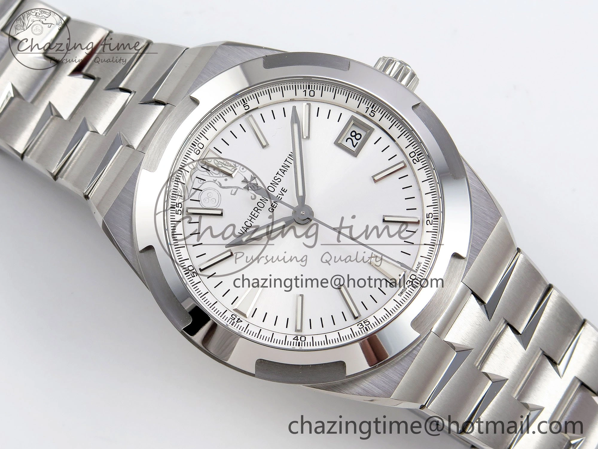 Overseas 4500V SS MKSF 1:1 Best Edition White Dial on SS Bracelet A5100