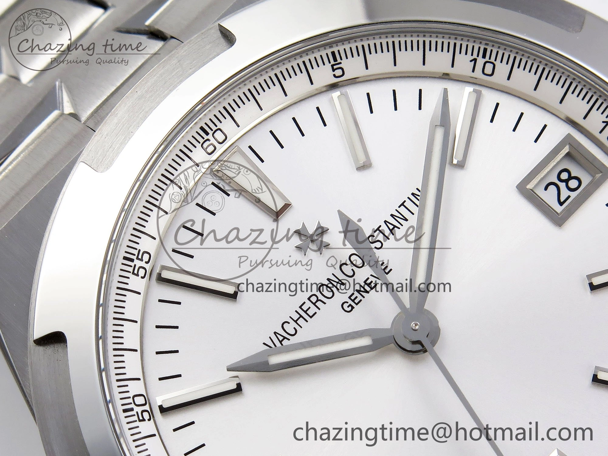 Overseas 4500V SS MKSF 1:1 Best Edition White Dial on SS Bracelet A5100