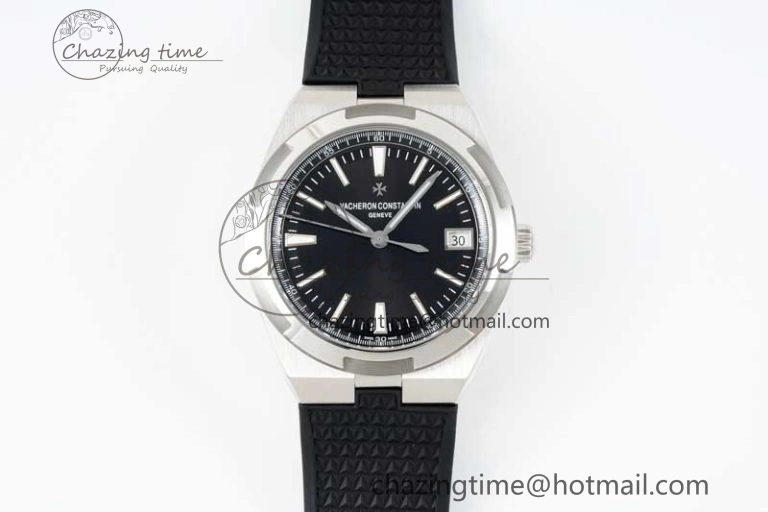 Overseas 4500V SS ZF 1:1 Best Edition Black Dial on Black Rubber Strap A5100