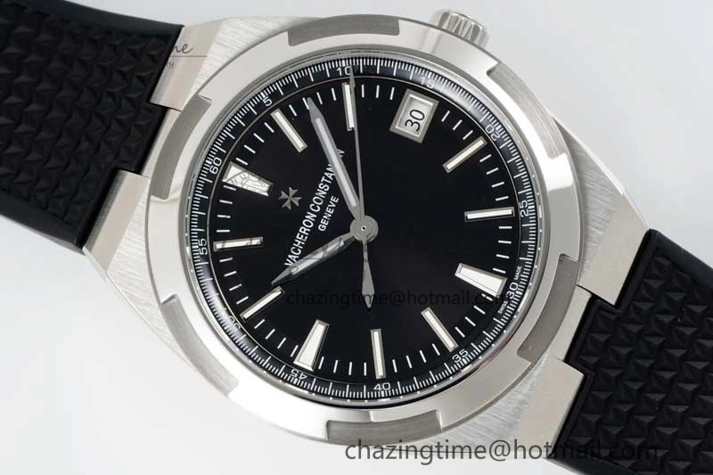 Overseas 4500V SS ZF 1:1 Best Edition Black Dial on Black Rubber Strap A5100