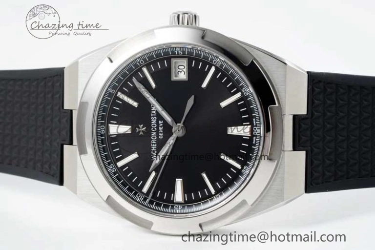 Overseas 4500V SS ZF 1:1 Best Edition Black Dial on Black Rubber Strap A5100