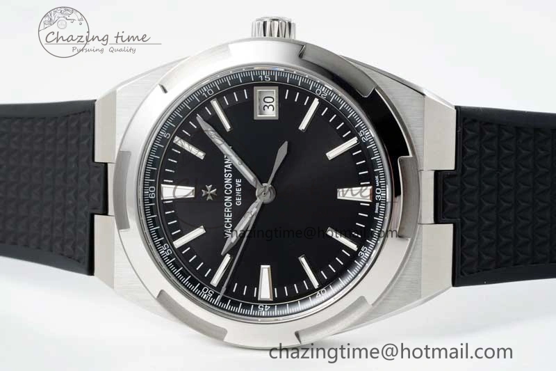 Overseas 4500V SS ZF 1:1 Best Edition Black Dial on Black Rubber Strap A5100