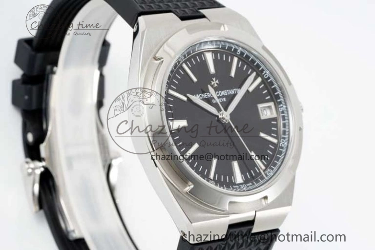Overseas 4500V SS ZF 1:1 Best Edition Black Dial on Black Rubber Strap A5100