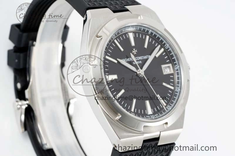 Overseas 4500V SS ZF 1:1 Best Edition Black Dial on Black Rubber Strap A5100