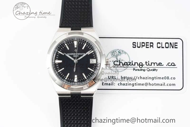 Overseas 4500V SS ZF 1:1 Best Edition Black Dial on Black Rubber Strap A5100