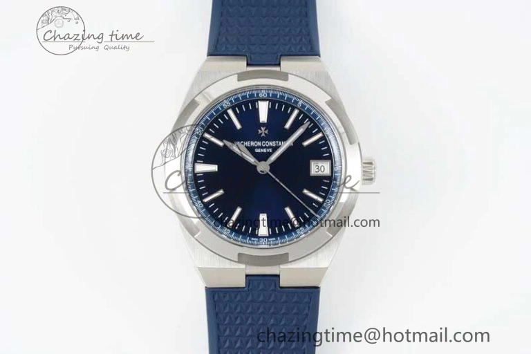 Overseas 4500V SS ZF 1:1 Best Edition Blue Dial on Blue Rubber Strap A5100