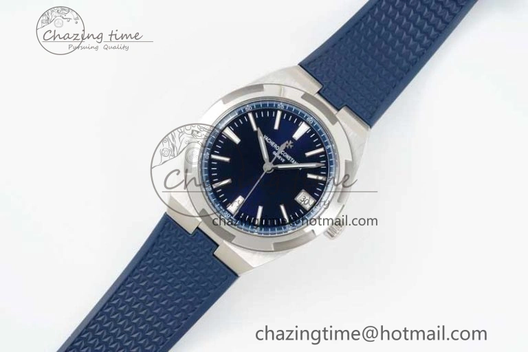 Overseas 4500V SS ZF 1:1 Best Edition Blue Dial on Blue Rubber Strap A5100