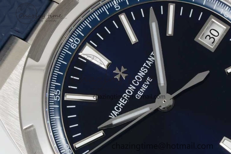 Overseas 4500V SS ZF 1:1 Best Edition Blue Dial on Blue Rubber Strap A5100