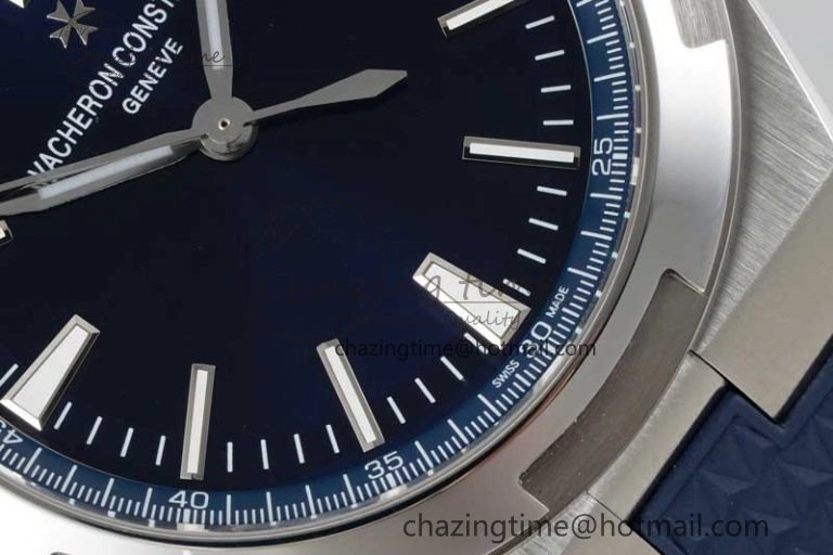 Overseas 4500V SS ZF 1:1 Best Edition Blue Dial on Blue Rubber Strap A5100