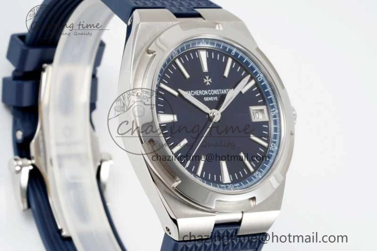 Overseas 4500V SS ZF 1:1 Best Edition Blue Dial on Blue Rubber Strap A5100
