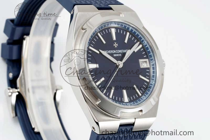 Overseas 4500V SS ZF 1:1 Best Edition Blue Dial on Blue Rubber Strap A5100