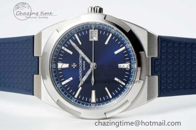Overseas 4500V SS ZF 1:1 Best Edition Blue Dial on Blue Rubber Strap A5100