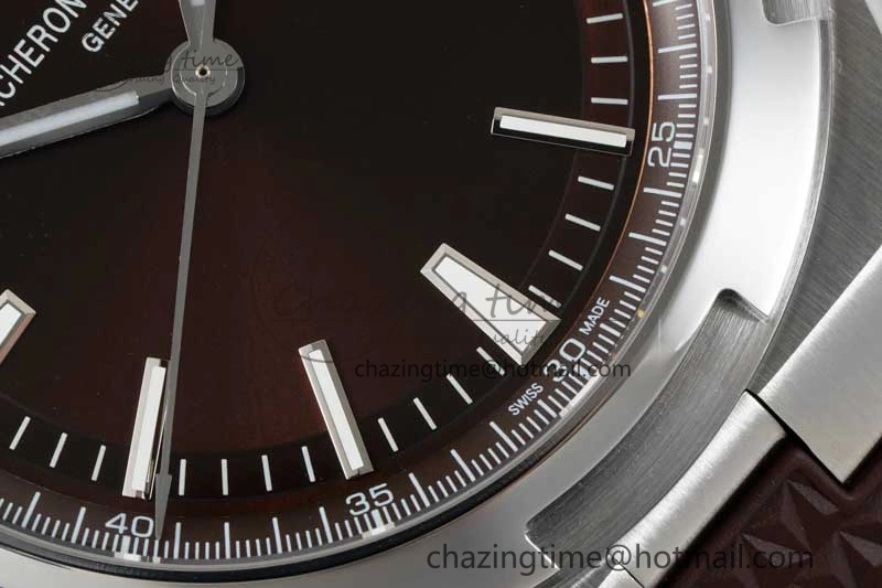Overseas 4500V SS ZF 1:1 Best Edition Brown Dial on Brown Rubber Strap A5100