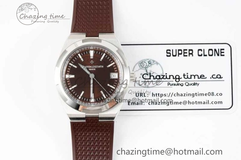 Overseas 4500V SS ZF 1:1 Best Edition Brown Dial on Brown Rubber Strap A5100