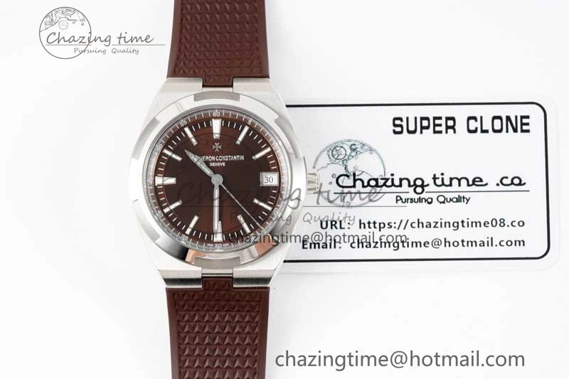 Overseas 4500V SS ZF 1:1 Best Edition Brown Dial on Brown Rubber Strap A5100