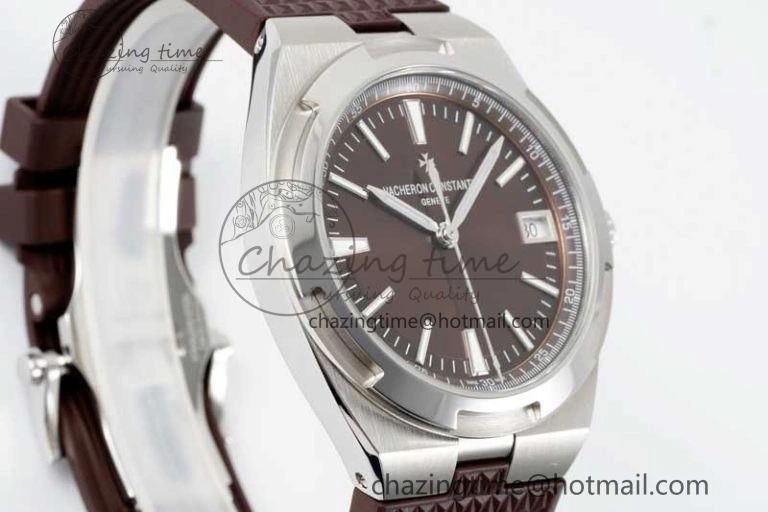 Overseas 4500V SS ZF 1:1 Best Edition Brown Dial on Brown Rubber Strap A5100