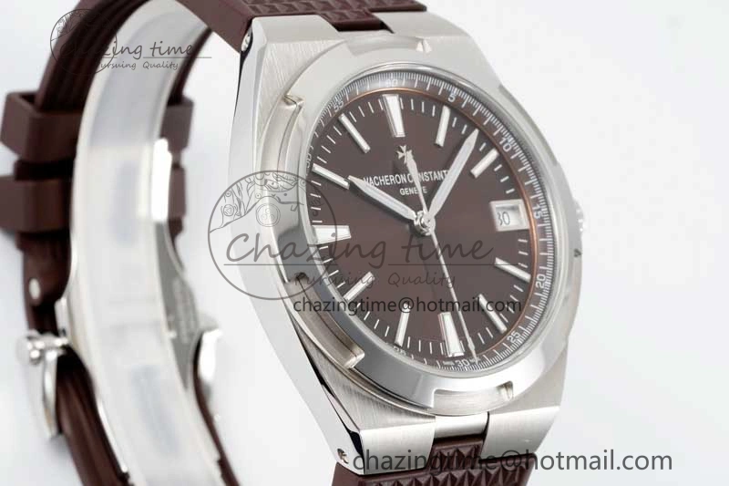 Overseas 4500V SS ZF 1:1 Best Edition Brown Dial on Brown Rubber Strap A5100