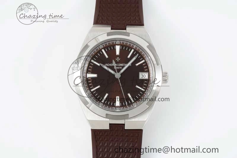 Overseas 4500V SS ZF 1:1 Best Edition Brown Dial on Brown Rubber Strap A5100